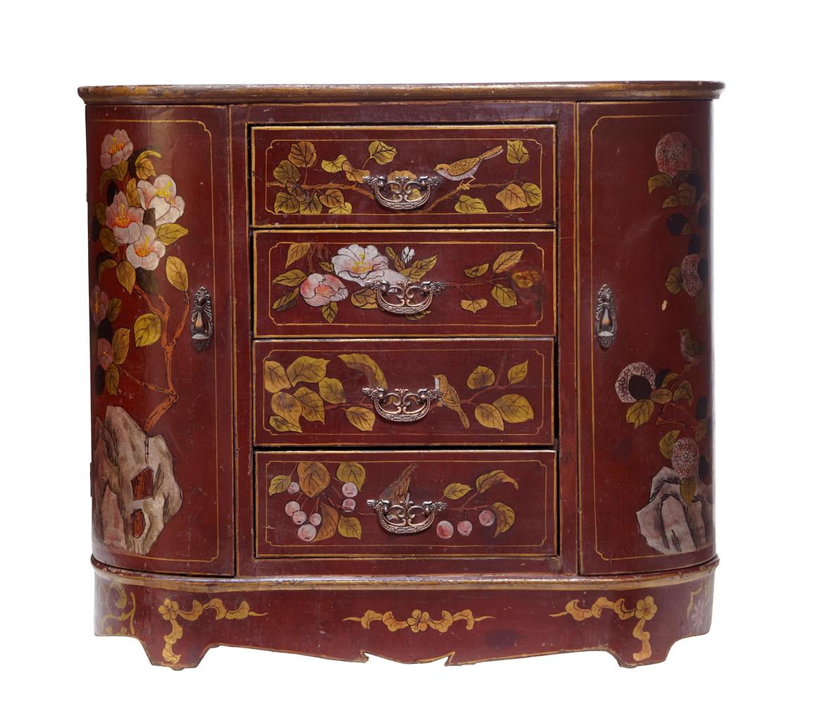20th Century Art Nouveau Inspired Lacquered Hand Painted Small Cabinet (1 of 1) 20th Century Art Nouveau Inspired Lacquered Hand Painted Small Cabinet (1 of 1)