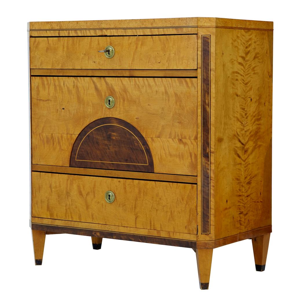 19th Century Inlaid Swedish Birch Chest of Drawers c.1830 (1 of 1) 19th Century Inlaid Swedish Birch Chest of Drawers c.1830 (1 of 1)