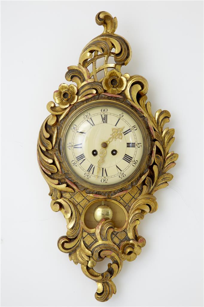 Swedish Gilt Carved Wall Clock by Union Original c.1948 (1 of 1) Swedish Gilt Carved Wall Clock by Union Original c.1948 (1 of 1)