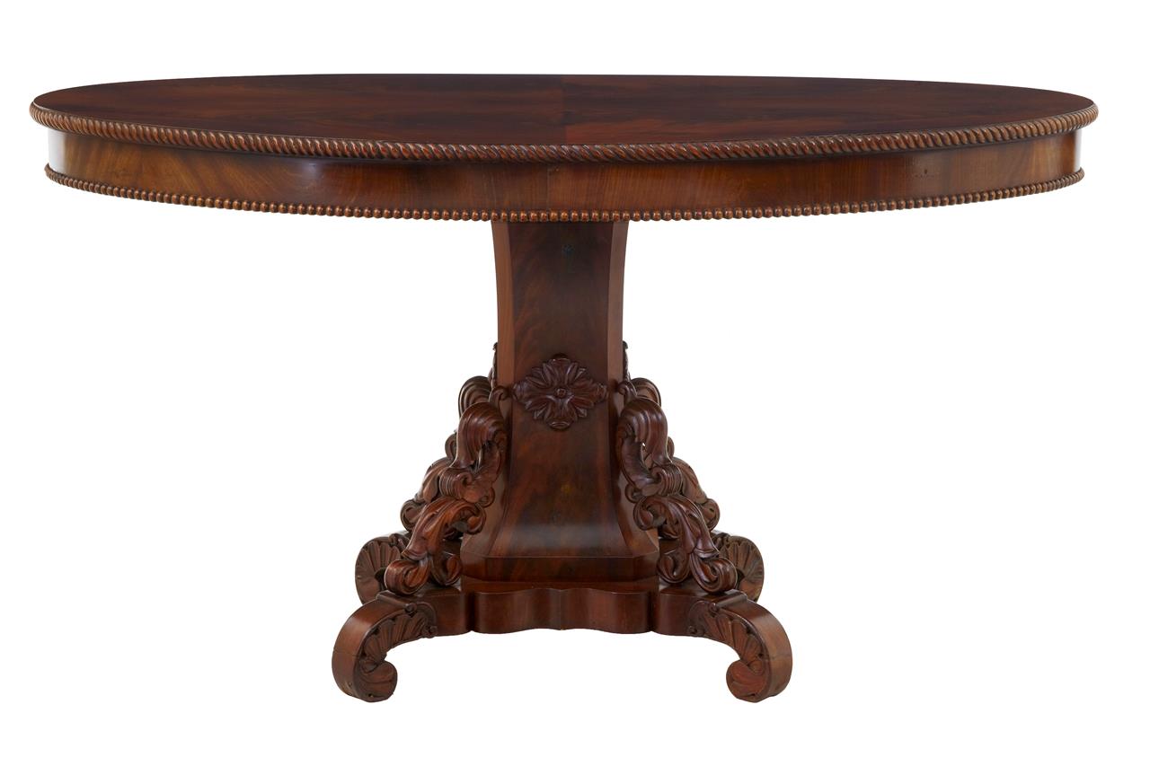 19th Century Carved Mahogany Oval Center Table (1 of 1) 19th Century Carved Mahogany Oval Center Table (1 of 1)