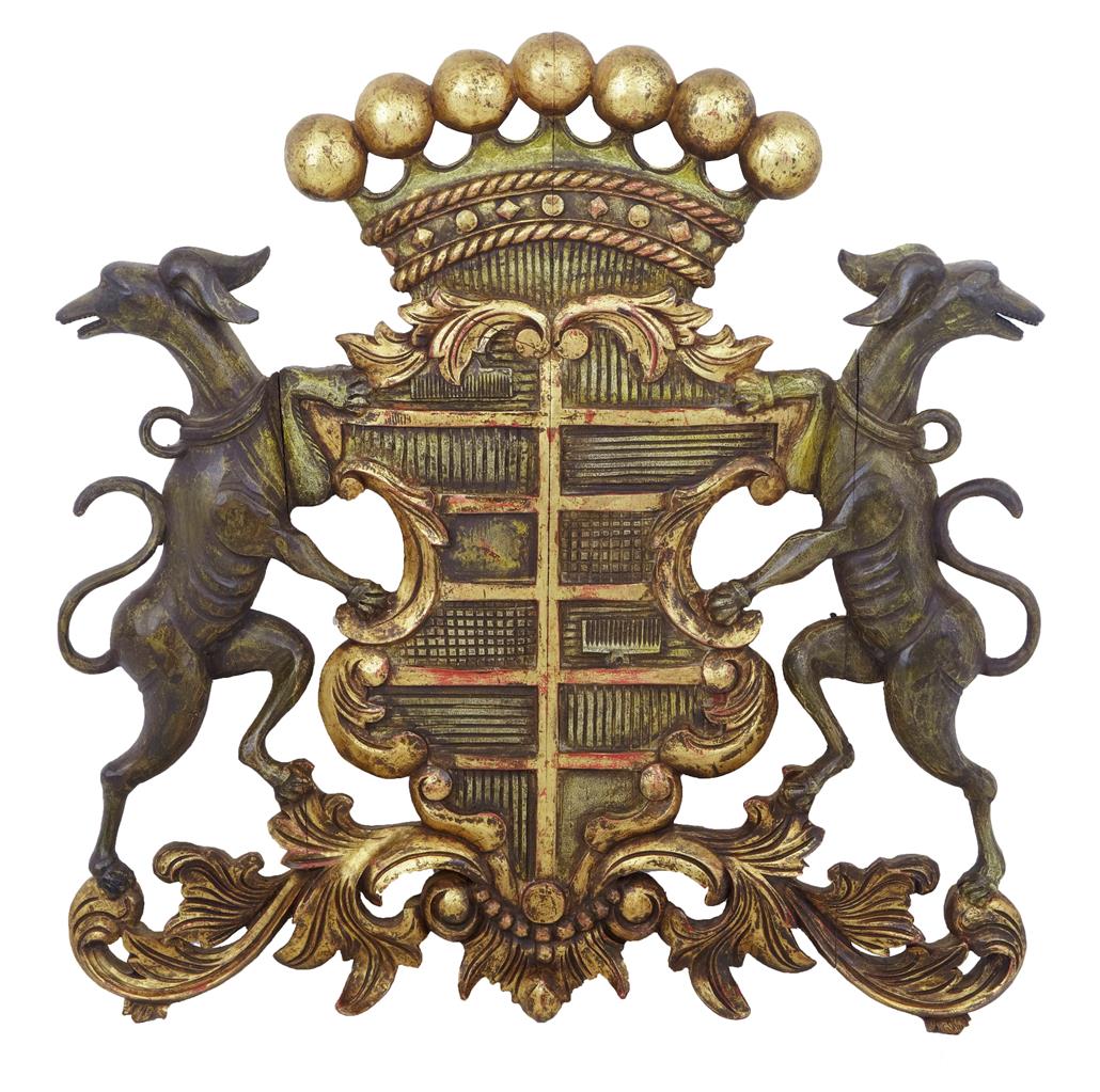 20th Century Carved Gilt Decorative Coat of Arms (1 of 1) 20th Century Carved Gilt Decorative Coat of Arms (1 of 1)