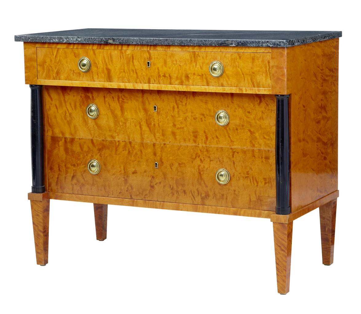 1960's Golden Birch Marble Top Chest of Drawers Commode (1 of 5) 1960's Golden Birch Marble Top Chest of Drawers Commode (1 of 5)