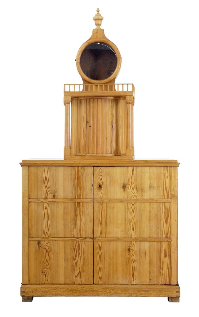 Rare Rustic Swedish Pine Clock Cupboard c.1880 (1 of 7) Rare Rustic Swedish Pine Clock Cupboard c.1880 (1 of 7)