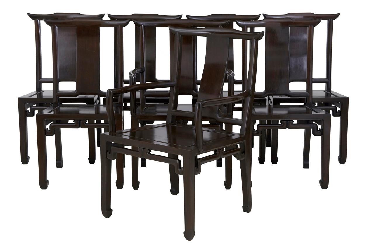 Set of 6+2 Chinese Hardwood 1970's Dining Chairs (1 of 1) Set of 6+2 Chinese Hardwood 1970's Dining Chairs (1 of 1)