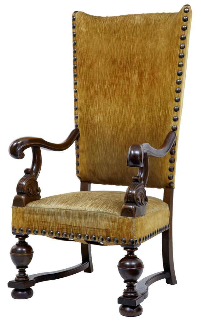 Rare 19th Century French Oak Large High Back Armchair (1 of 5) Rare 19th Century French Oak Large High Back Armchair (1 of 5)