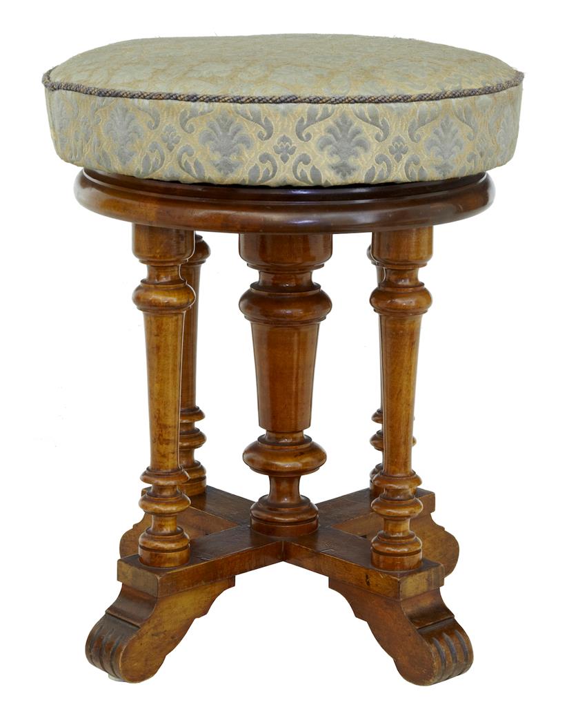 19th Century Walnut Adjustable Piano Stool c.1890 (1 of 3) 19th Century Walnut Adjustable Piano Stool c.1890 (1 of 3)
