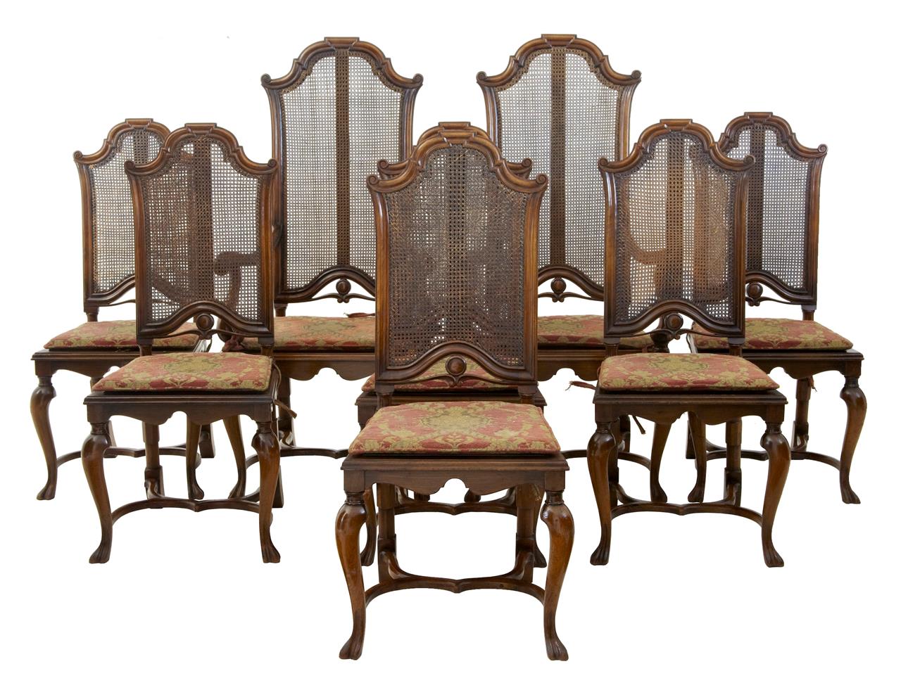 Set of 8 Late 19th Century Walnut William & Mary Design Dining Chairs c.1895 (1 of 1) Set of 8 Late 19th Century Walnut William & Mary Design Dining Chairs c.1895 (1 of 1)