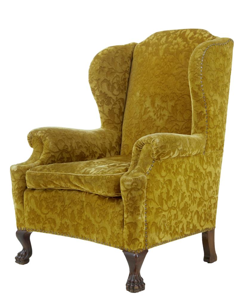 1920's Carved Mahogany Wing Back Armchair (1 of 1) 1920's Carved Mahogany Wing Back Armchair (1 of 1)