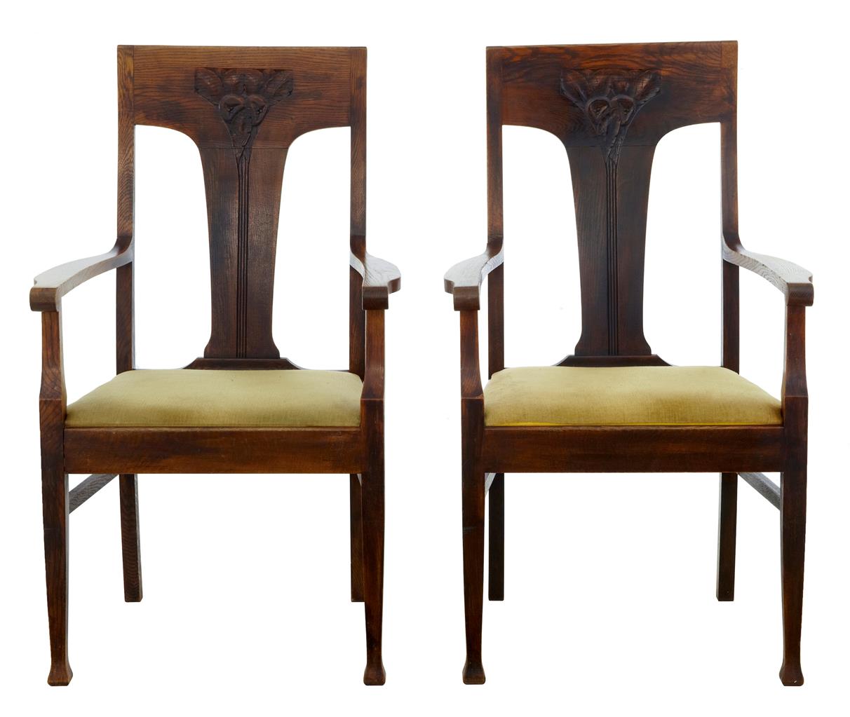Pair of Late 19th Century Oak Arts & Crafts Armchairs c.1890 (1 of 5) Pair of Late 19th Century Oak Arts & Crafts Armchairs c.1890 (1 of 5)