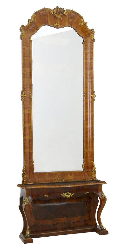 Stunning Continental 19th Century Walnut & Ormolu Mirror & Stand c.1840 (1 of 1) Stunning Continental 19th Century Walnut & Ormolu Mirror & Stand c.1840 (1 of 1)