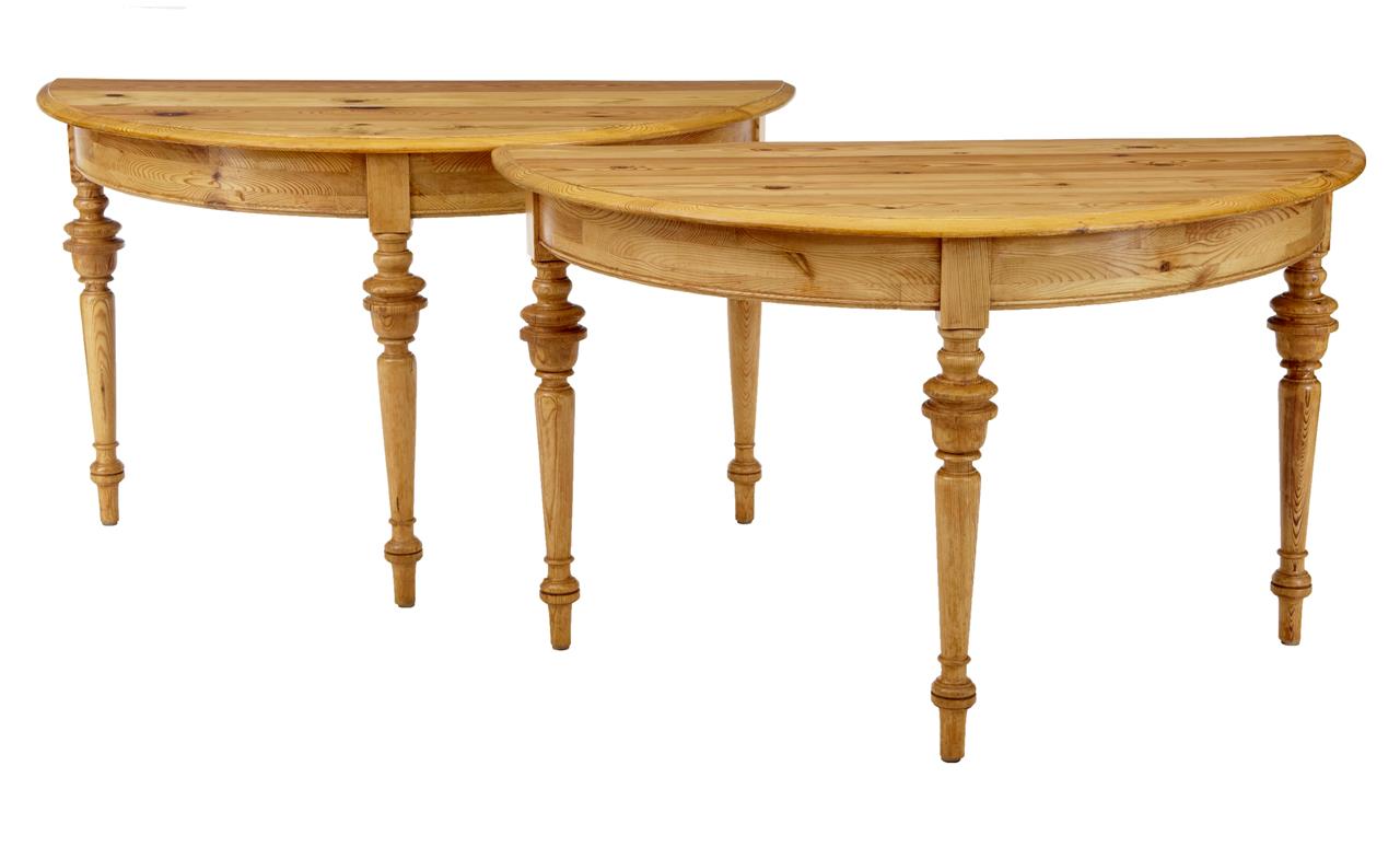 Pair of 19th Century Pine Demi Lune Occasional Tables c.1890 (1 of 5) Pair of 19th Century Pine Demi Lune Occasional Tables c.1890 (1 of 5)