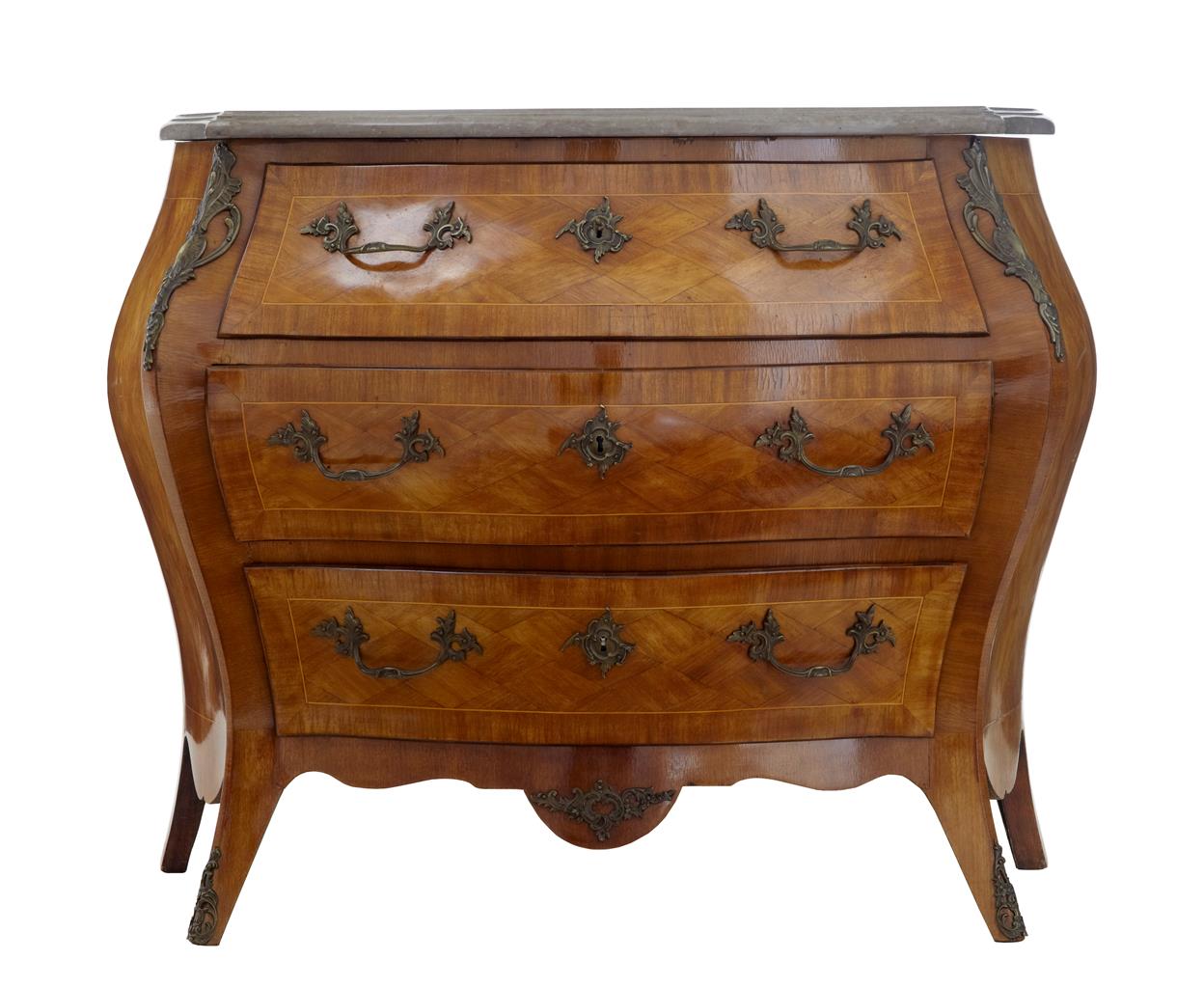 20th Century French Walnut Marble Top Commode (1 of 4) 20th Century French Walnut Marble Top Commode (1 of 4)
