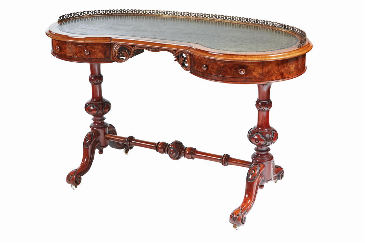 19th Century Victorian Burr Walnut Ladies Kidney Shaped Writing Desk (1 of 1) 19th Century Victorian Burr Walnut Ladies Kidney Shaped Writing Desk (1 of 1)