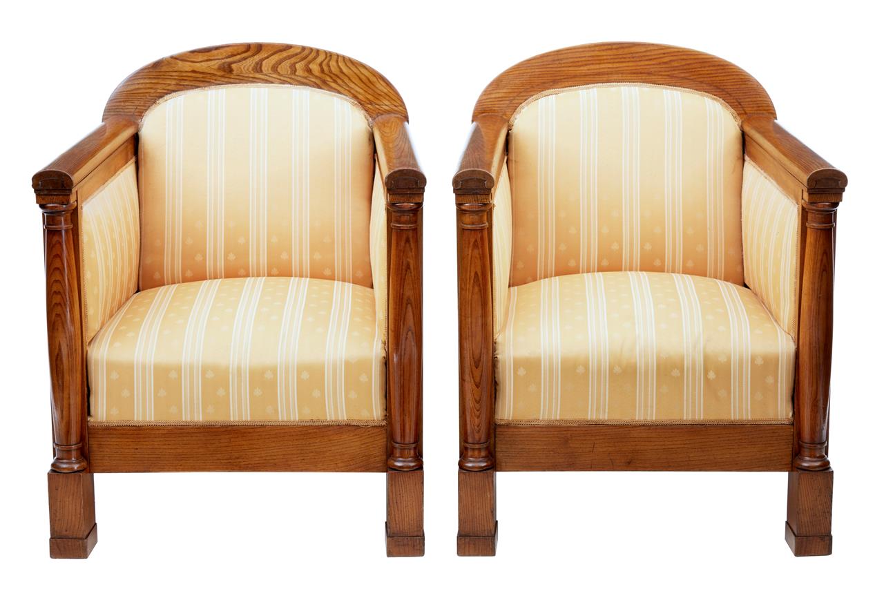 Pair of Early 20th Century Scandinavian Elm Armchairs (1 of 1) Pair of Early 20th Century Scandinavian Elm Armchairs (1 of 1)