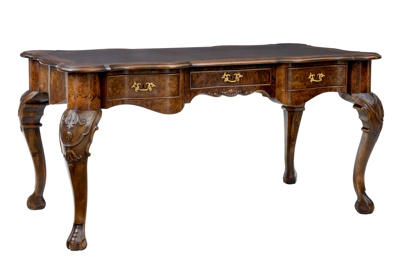 Early 20th Century Danish Inlaid Walnut Writing Table Desk (1 of 1) Early 20th Century Danish Inlaid Walnut Writing Table Desk (1 of 1)