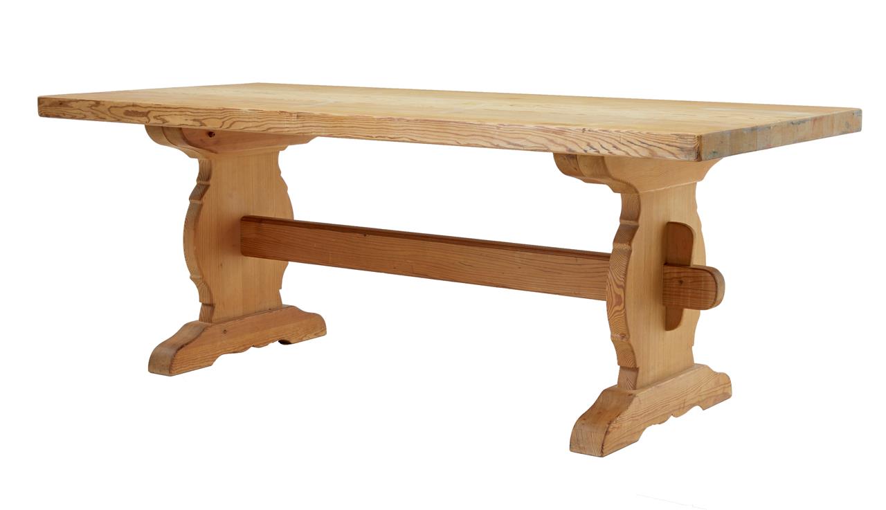 1960s Swedish Pine Trestle Dining Table (1 of 4) 1960s Swedish Pine Trestle Dining Table (1 of 4)