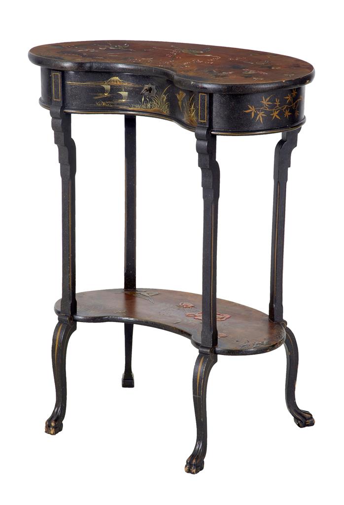 Early 20th Century Japanese Ebonized Decorated Work Table (1 of 1) Early 20th Century Japanese Ebonized Decorated Work Table (1 of 1)