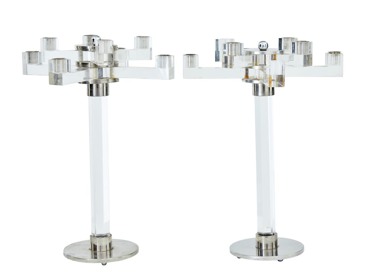 Pair of 1960's Plexiglas Candlebras (1 of 1) Pair of 1960's Plexiglas Candlebras (1 of 1)