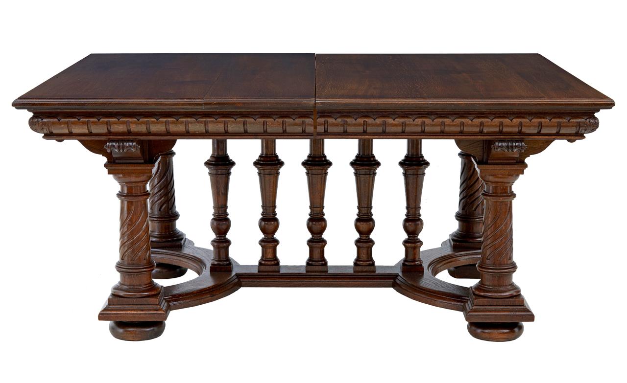 19th Century Impressive Large Oak Extending Dining Table Seats 12 (1 of 1) 19th Century Impressive Large Oak Extending Dining Table Seats 12 (1 of 1)