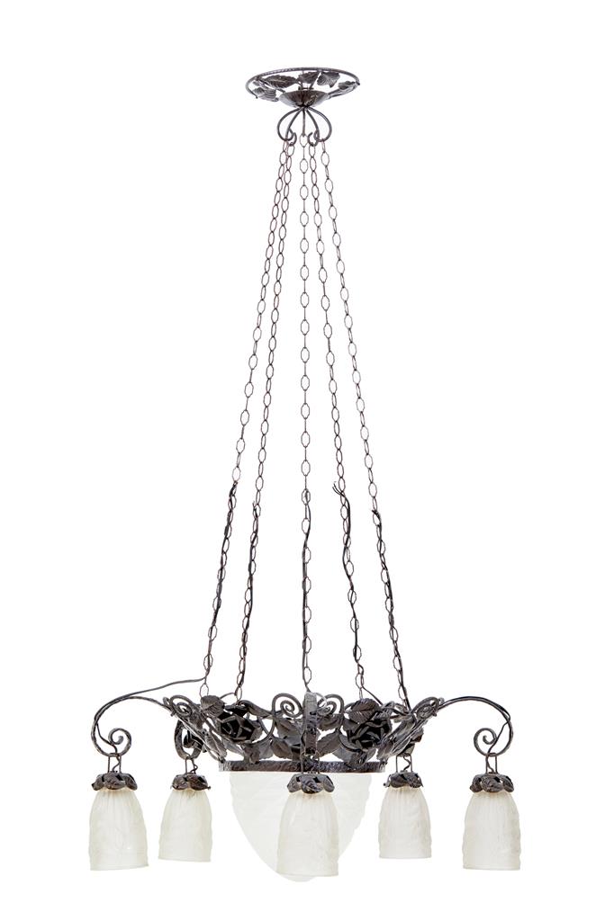 Large 20th Century Adjustable 5 Arm Chandelier (1 of 4) Large 20th Century Adjustable 5 Arm Chandelier (1 of 4)