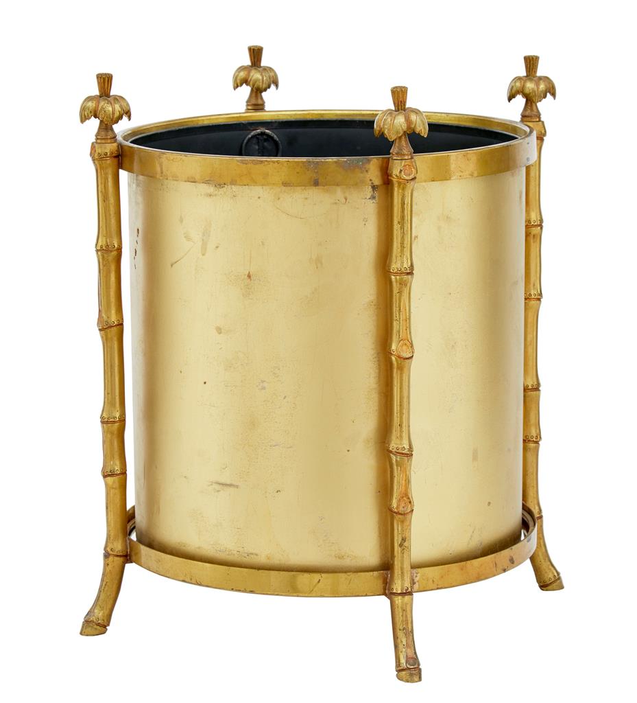 Small 1960's Gilded Brass Palm & Bamboo Planter (1 of 1) Small 1960's Gilded Brass Palm & Bamboo Planter (1 of 1)