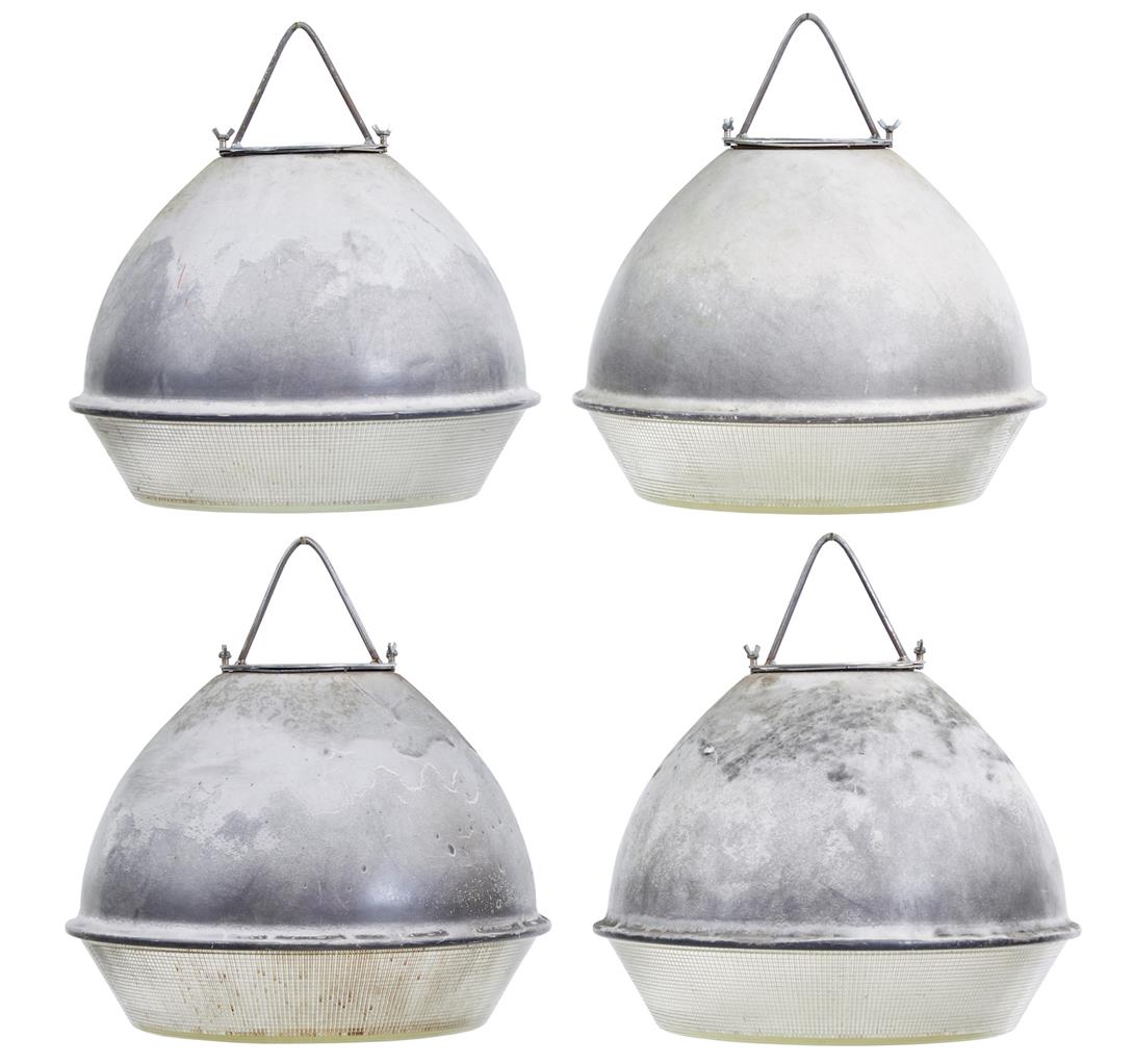 Set of 4 1950's Galvanized Industrial Ceiling Lights (1 of 1) Set of 4 1950's Galvanized Industrial Ceiling Lights (1 of 1)