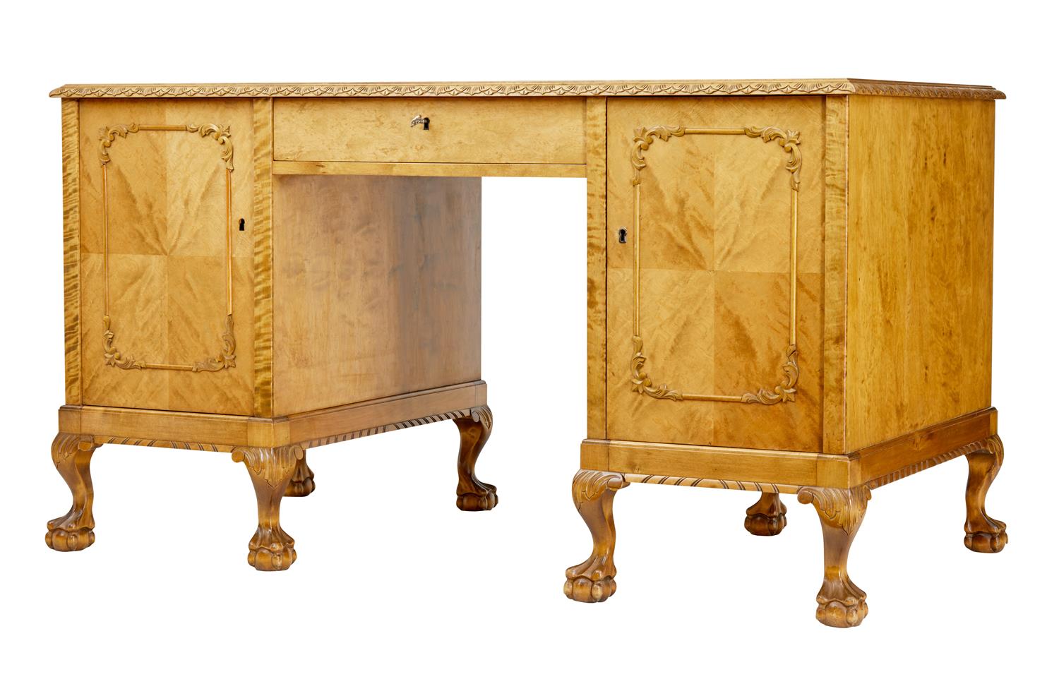 Early 20th Century Swedish Birch Writing Desk (1 of 6) Early 20th Century Swedish Birch Writing Desk (1 of 6)