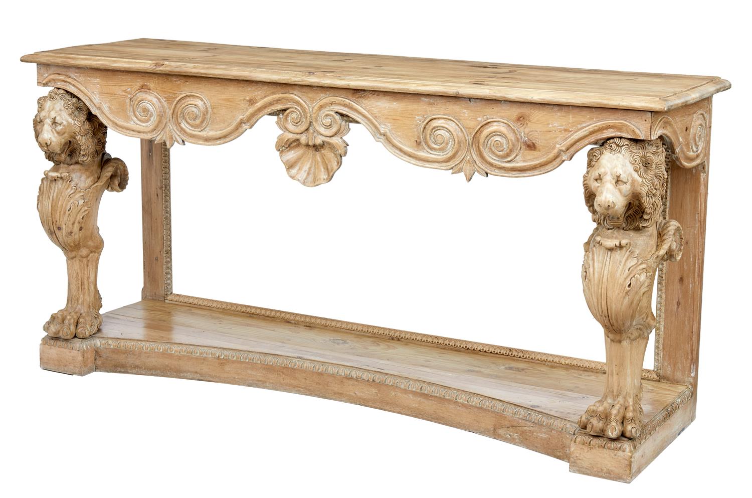 1920s Carved Lion Head Pine Buffet Sideboard (1 of 1) 1920s Carved Lion Head Pine Buffet Sideboard (1 of 1)