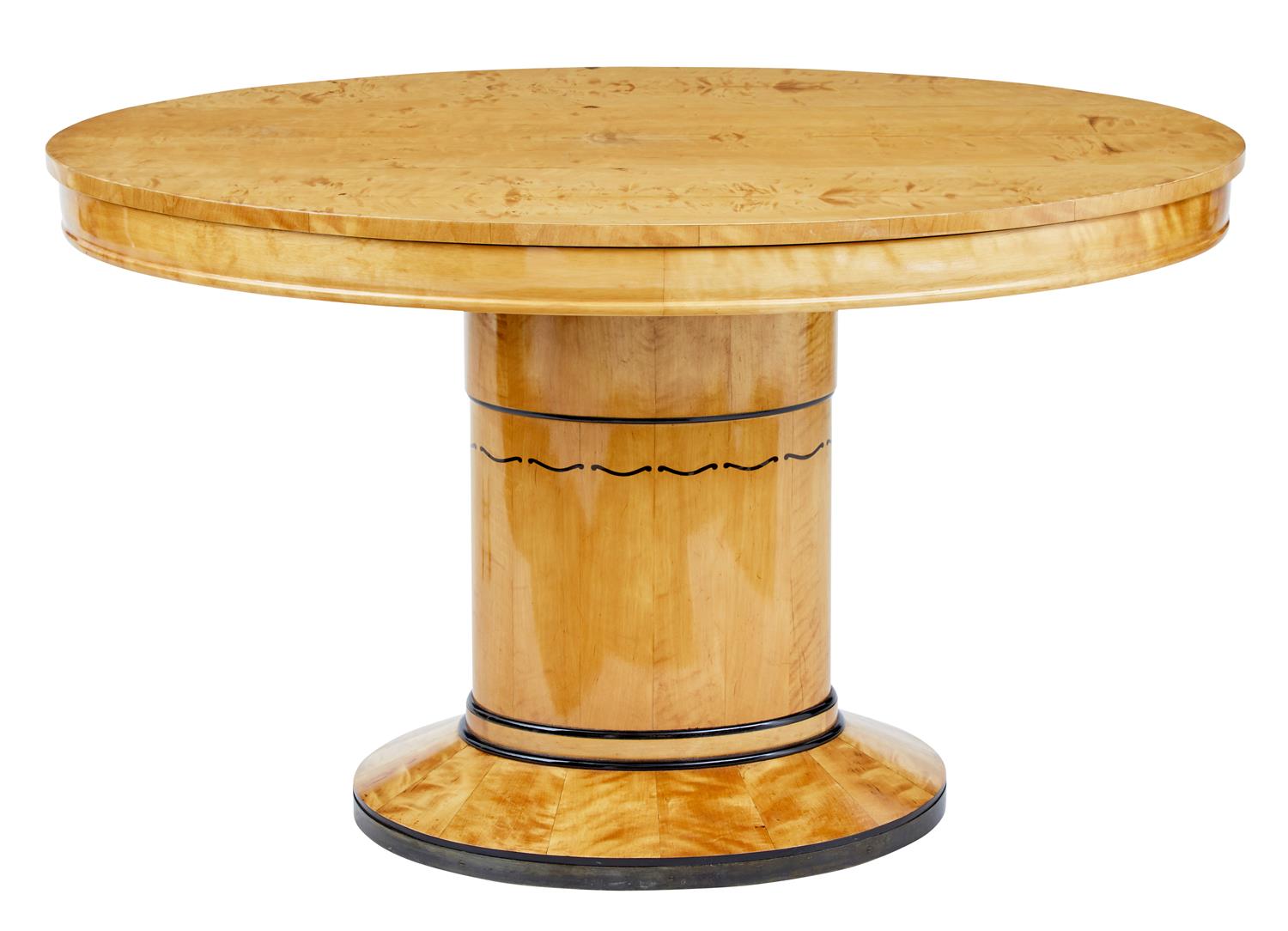Art Deco Birch Inlaid Oval Center Table (1 of 5) Art Deco Birch Inlaid Oval Center Table (1 of 5)