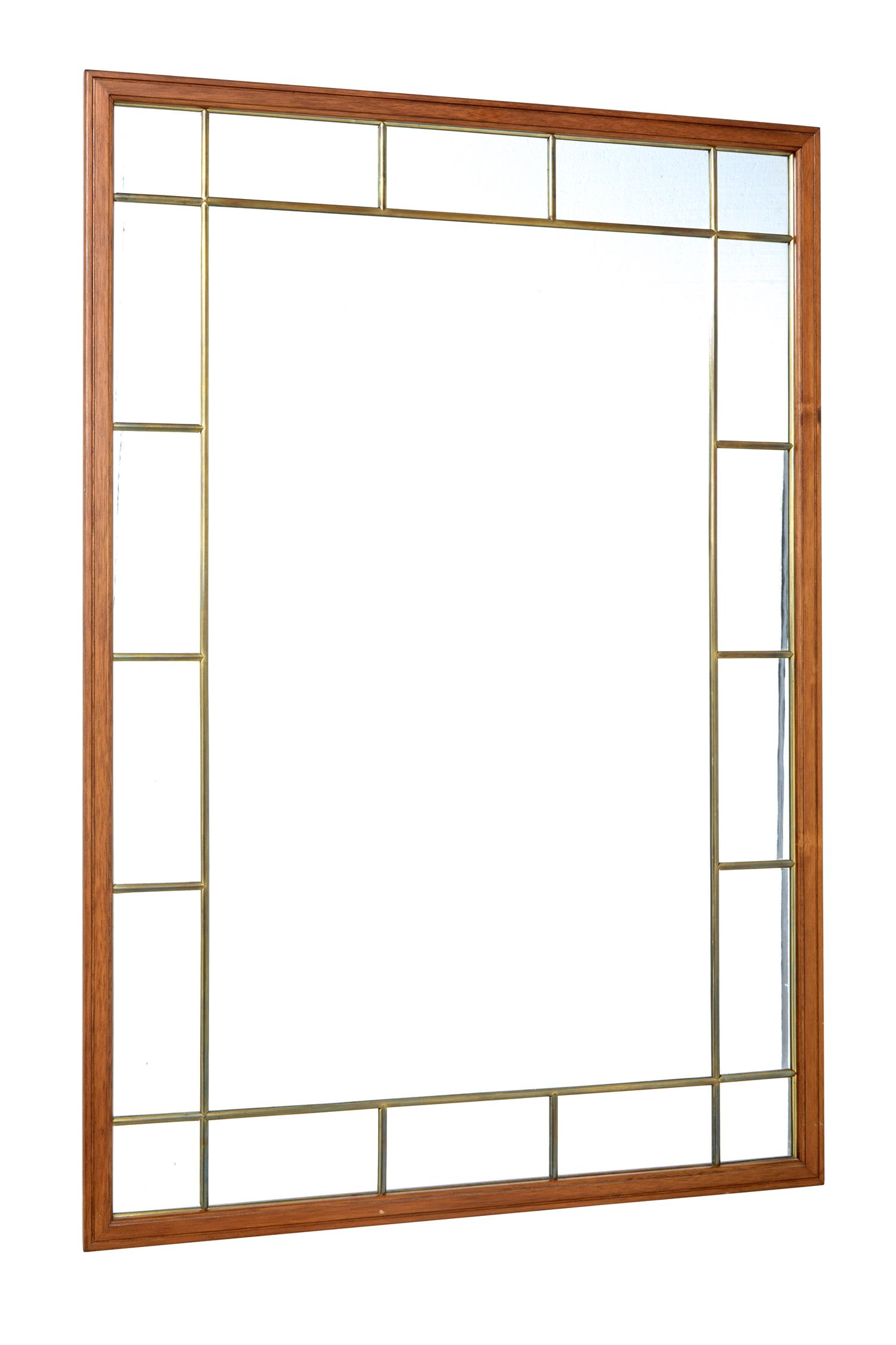 Large Teak & Brass Mirror c.1950 (1 of 1) Large Teak & Brass Mirror c.1950 (1 of 1)