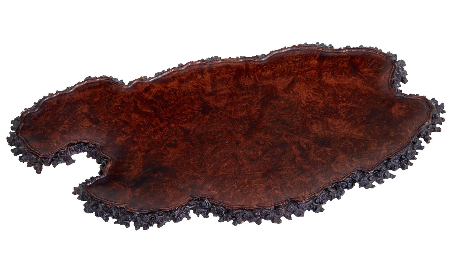 Early 20th Century Japanese Burl Amorphous Shaped Stand (1 of 1) Early 20th Century Japanese Burl Amorphous Shaped Stand (1 of 1)