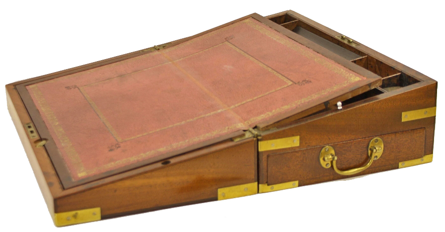 Georgian Brass Bound Mahogany Writing Case c.1810 (1 of 1)