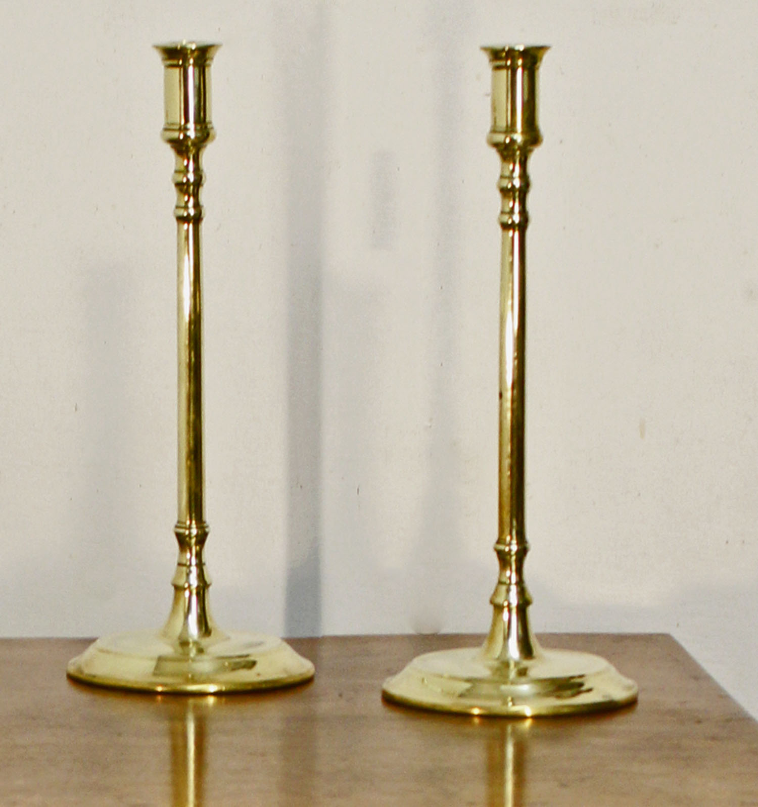 Pair of Tall Georgian Brass Candlesticks (1 of 1) Pair of Tall Georgian Brass Candlesticks (1 of 1)