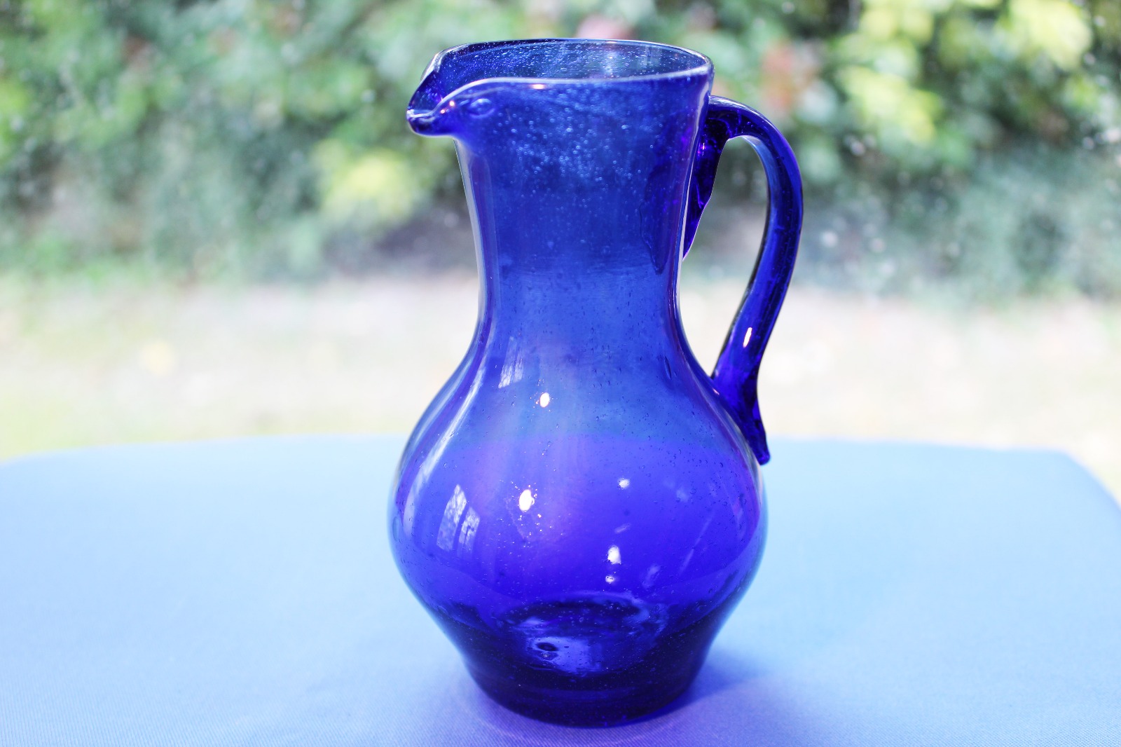 Small Bristol Blue Glass Jug (1 of 1) Small Bristol Blue Glass Jug (1 of 1)