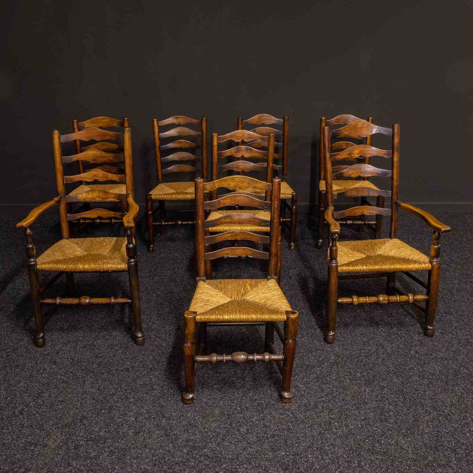 Set of Eight 19th Century Ladderback Chairs (1 of 14) Set of Eight 19th Century Ladderback Chairs (1 of 14)