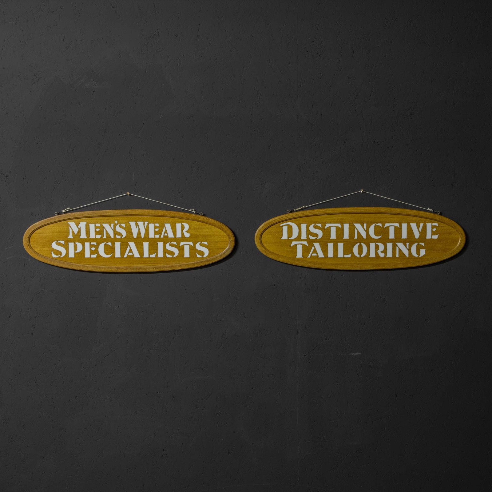 Pair of Edwardian Oak Framed Tailors Signs (1 of 10)