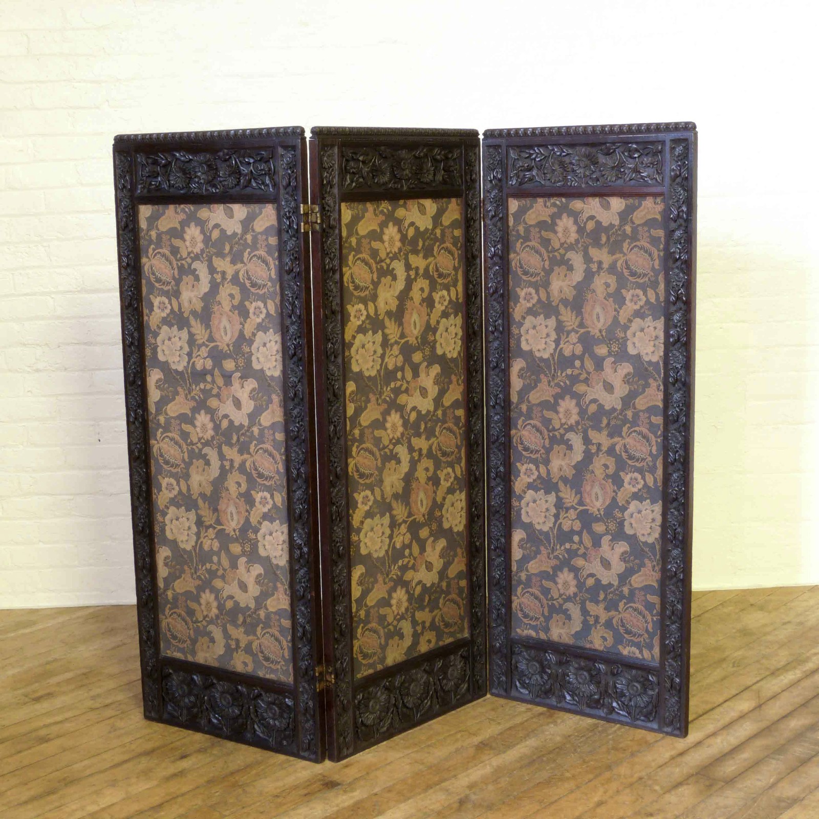 Victorian Oak Framed Tapestry Screen (1 of 12)