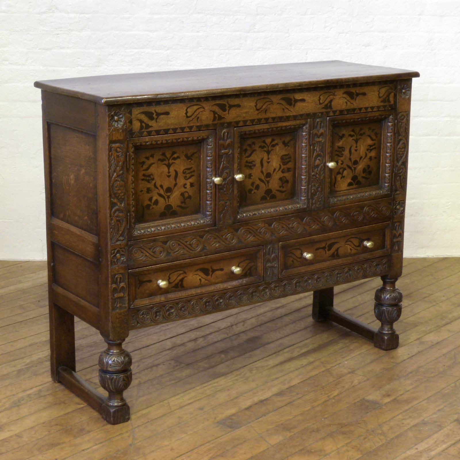 Victorian Carolean Style Oak Cupboard (1 of 17)