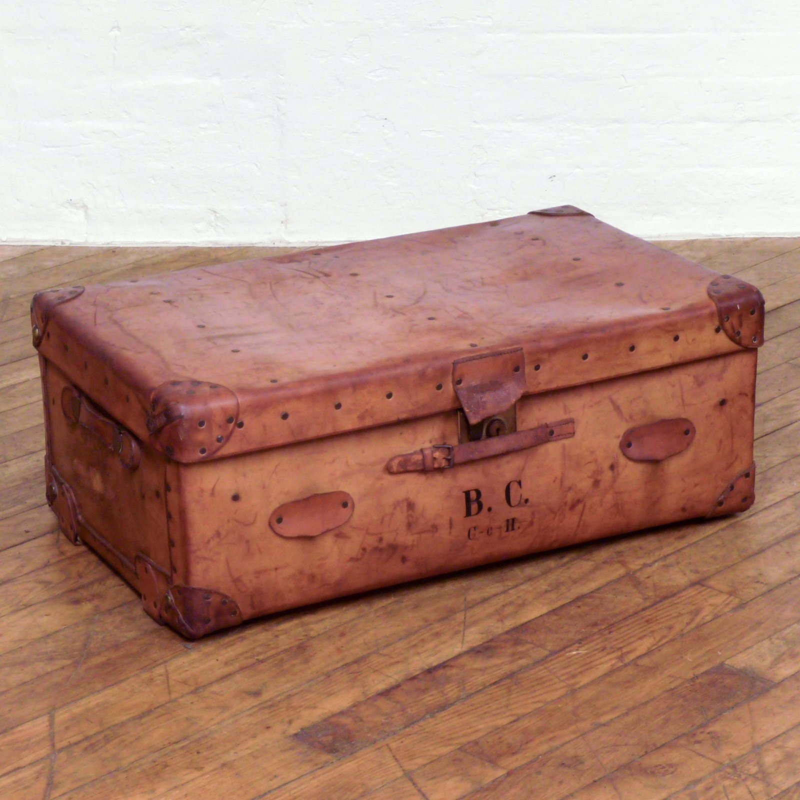 Vintage Brown Leather Trunk (1 of 13)