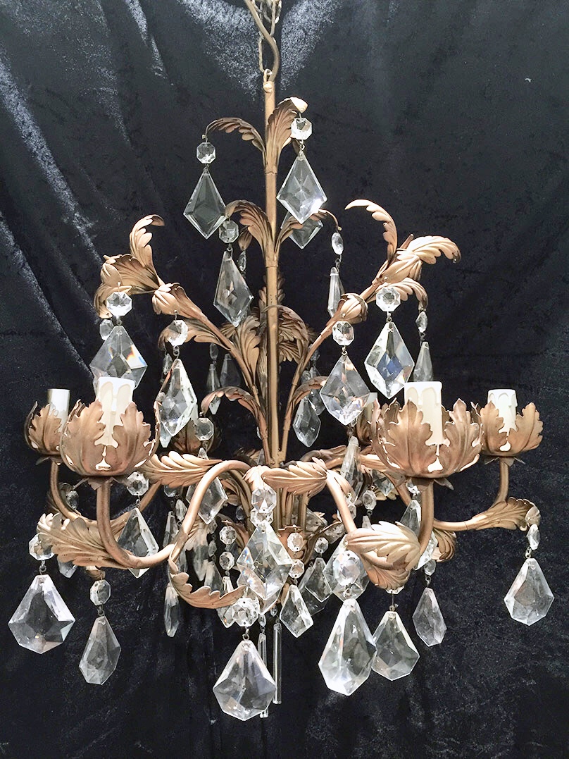 Italian Gilt Leaf Chandelier c.1920 (1 of 10)