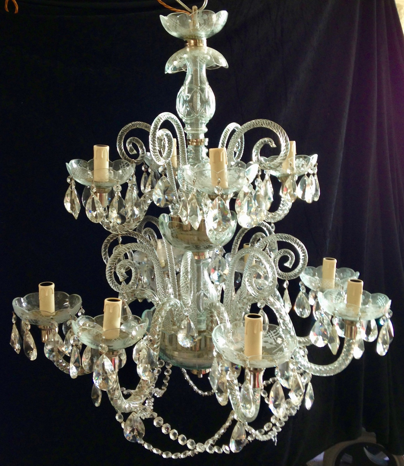 Twelve Light Venetian Two Tier Chandeliers c.1920 (1 of 4)