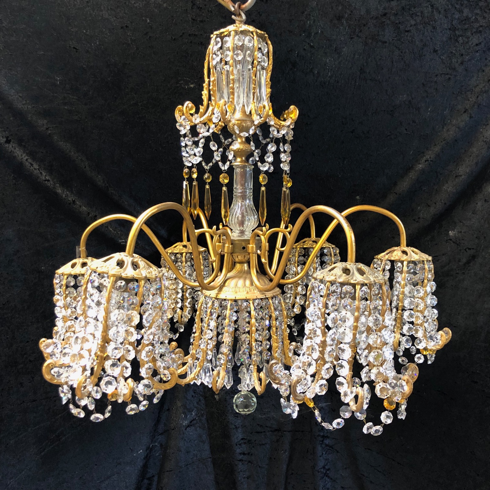 Wonderful Italian Antique Pod Chandelier (1 of 10)