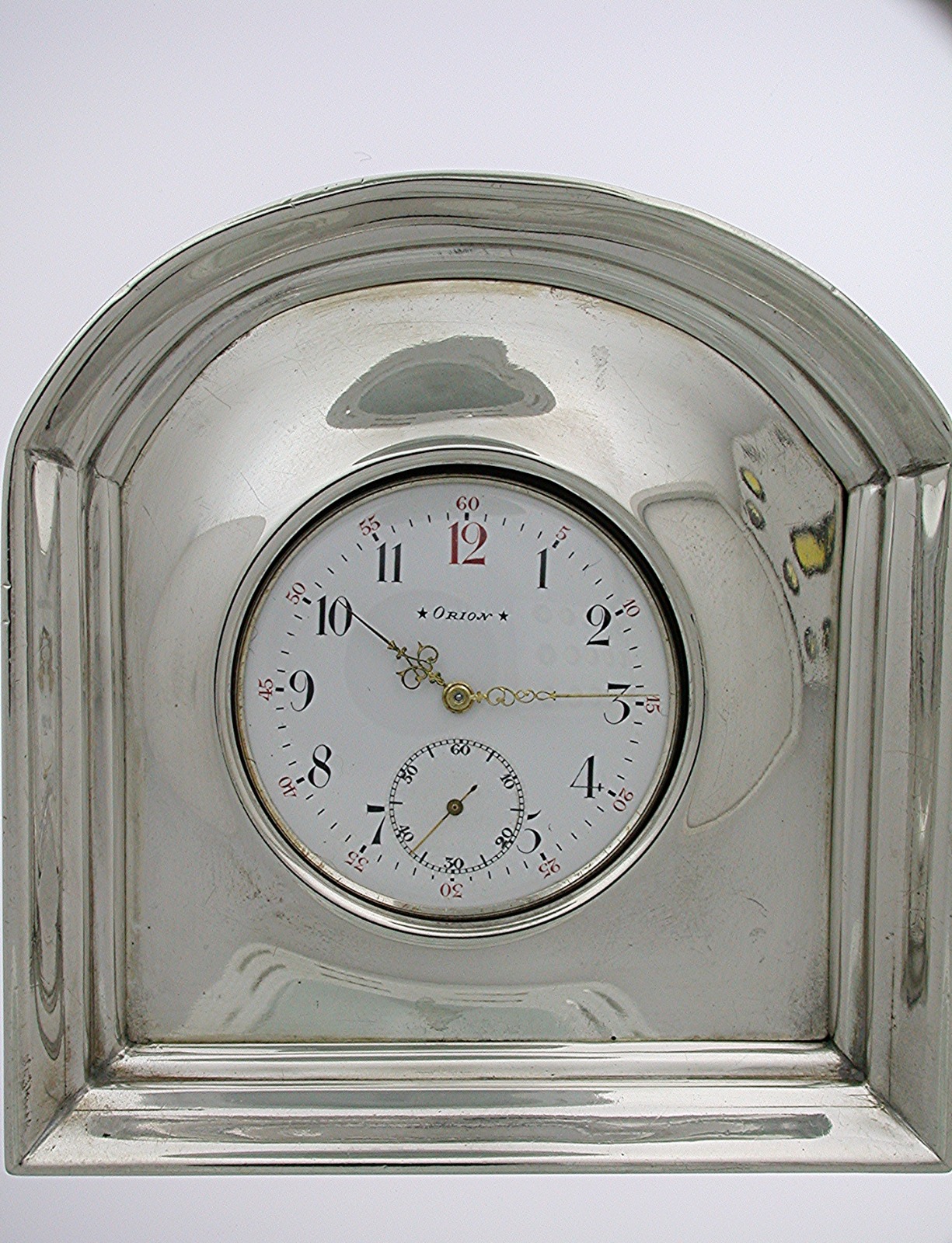Silver Orion Pocket Watch in Silver Pocket Watch Holder, Swiss c.1900 (1 of 1)