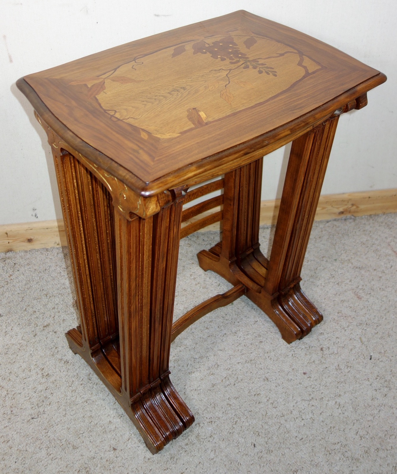 French Art Nouveau Gallé Inspired Nest of Four Tables (1 of 13) French Art Nouveau Gallé Inspired Nest of Four Tables (1 of 13)