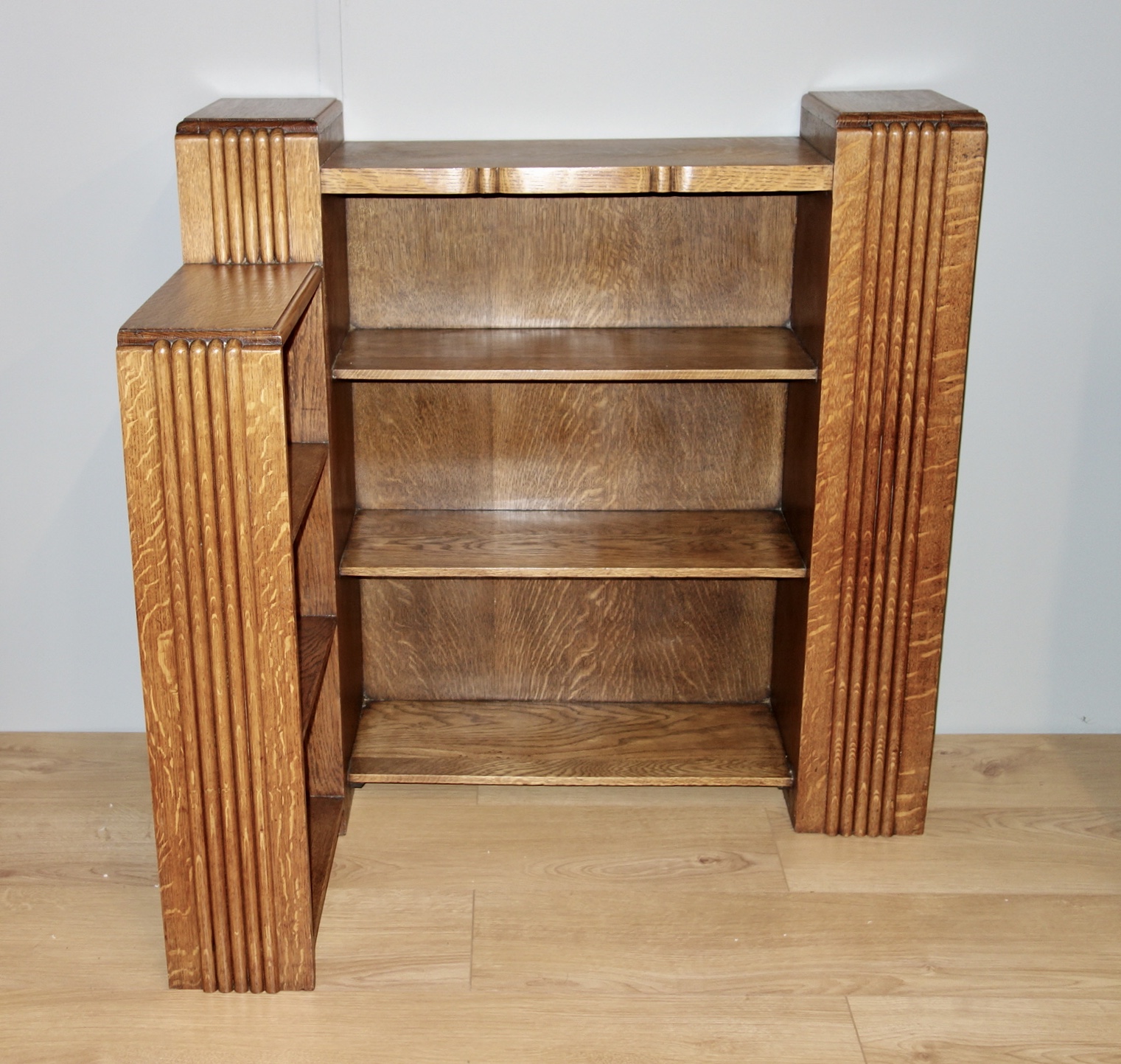 Multi-Sided Oak Art Deco Open Bookcase (1 of 1) Multi-Sided Oak Art Deco Open Bookcase (1 of 1)