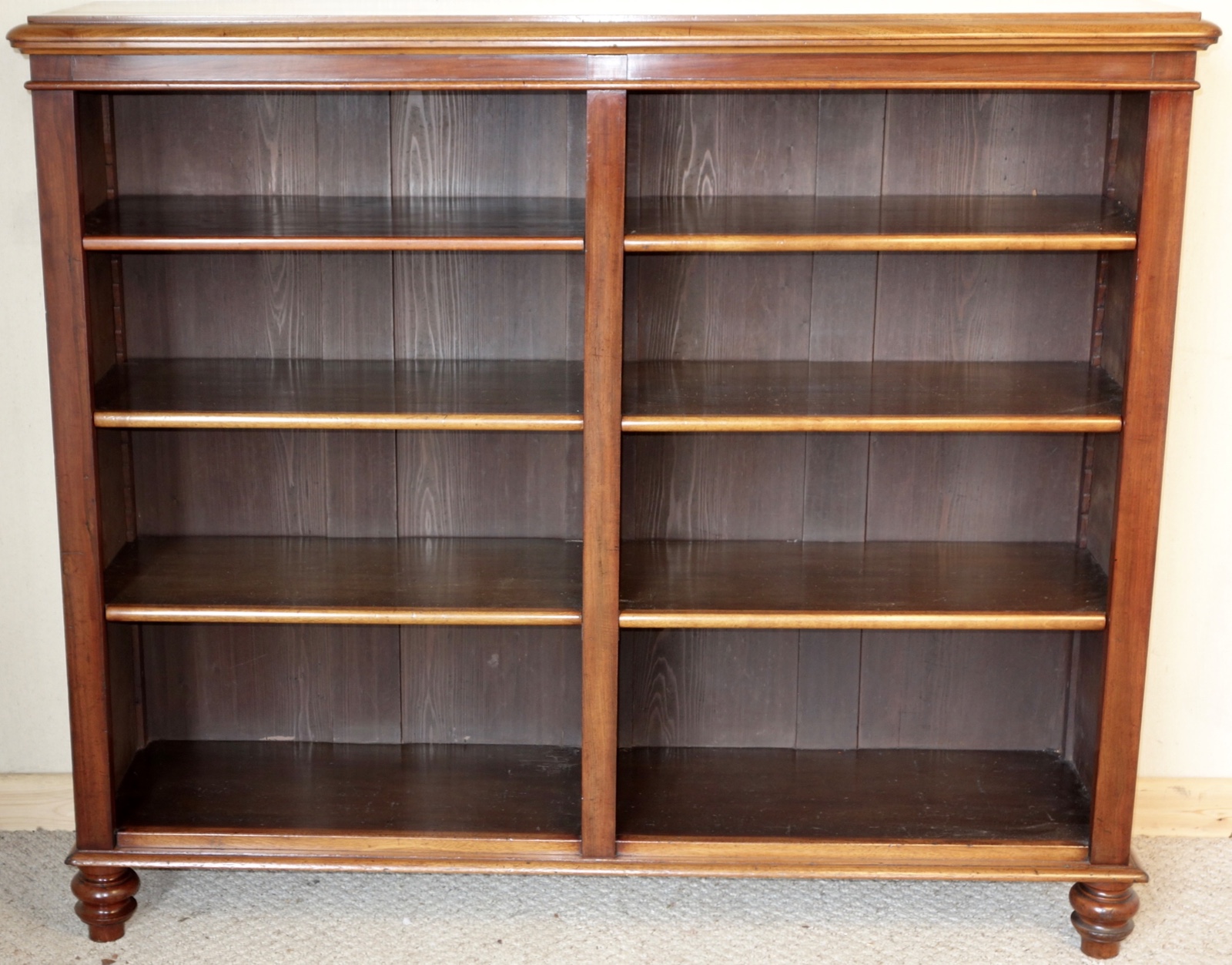 Victorian Double-Front Open Mahogany Bookcase c.1870 (1 of 1) Victorian Double-Front Open Mahogany Bookcase c.1870 (1 of 1)