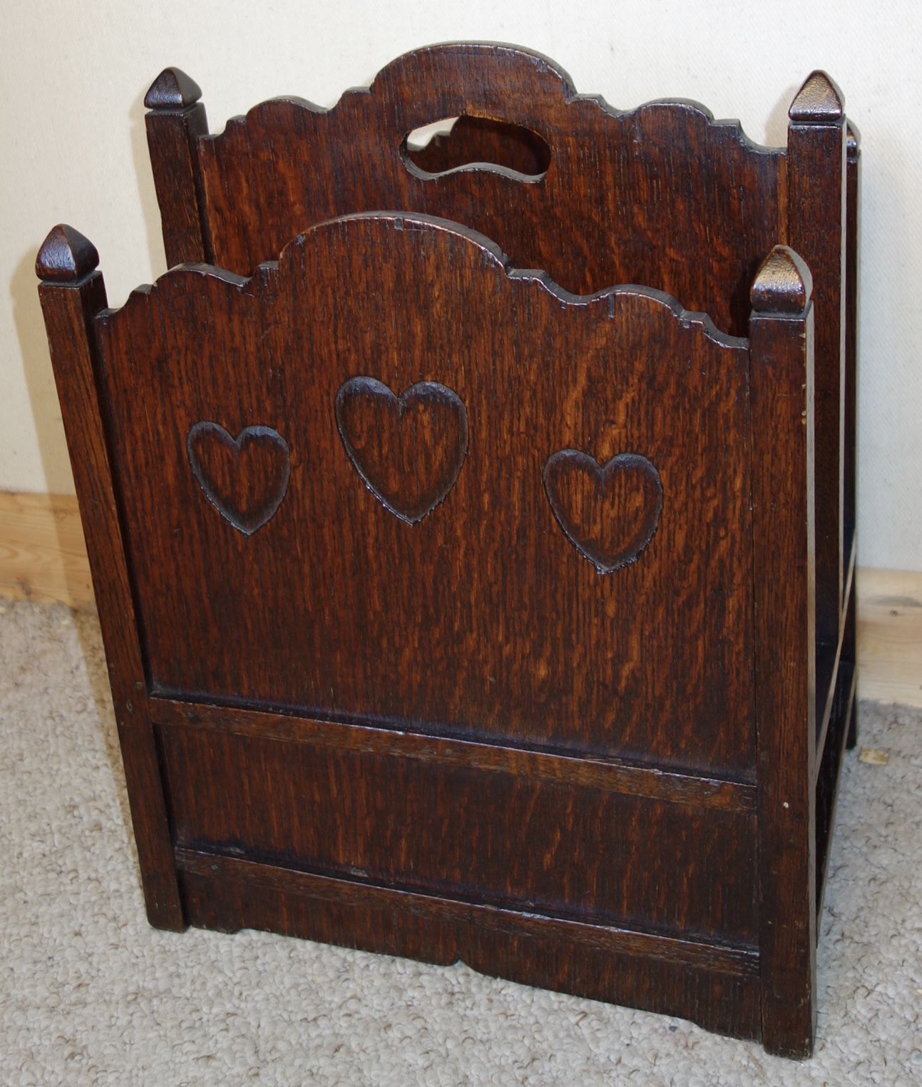 Dark Oak Canterbury Magazine Rack c.1930 (1 of 1) Dark Oak Canterbury Magazine Rack c.1930 (1 of 1)