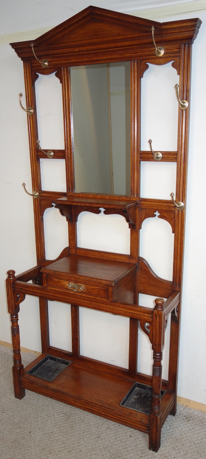 Edwardian Mirror-Back Oak Hall Stand / Hat Stand / Coat Stand (1 of 1) Edwardian Mirror-Back Oak Hall Stand / Hat Stand / Coat Stand (1 of 1)