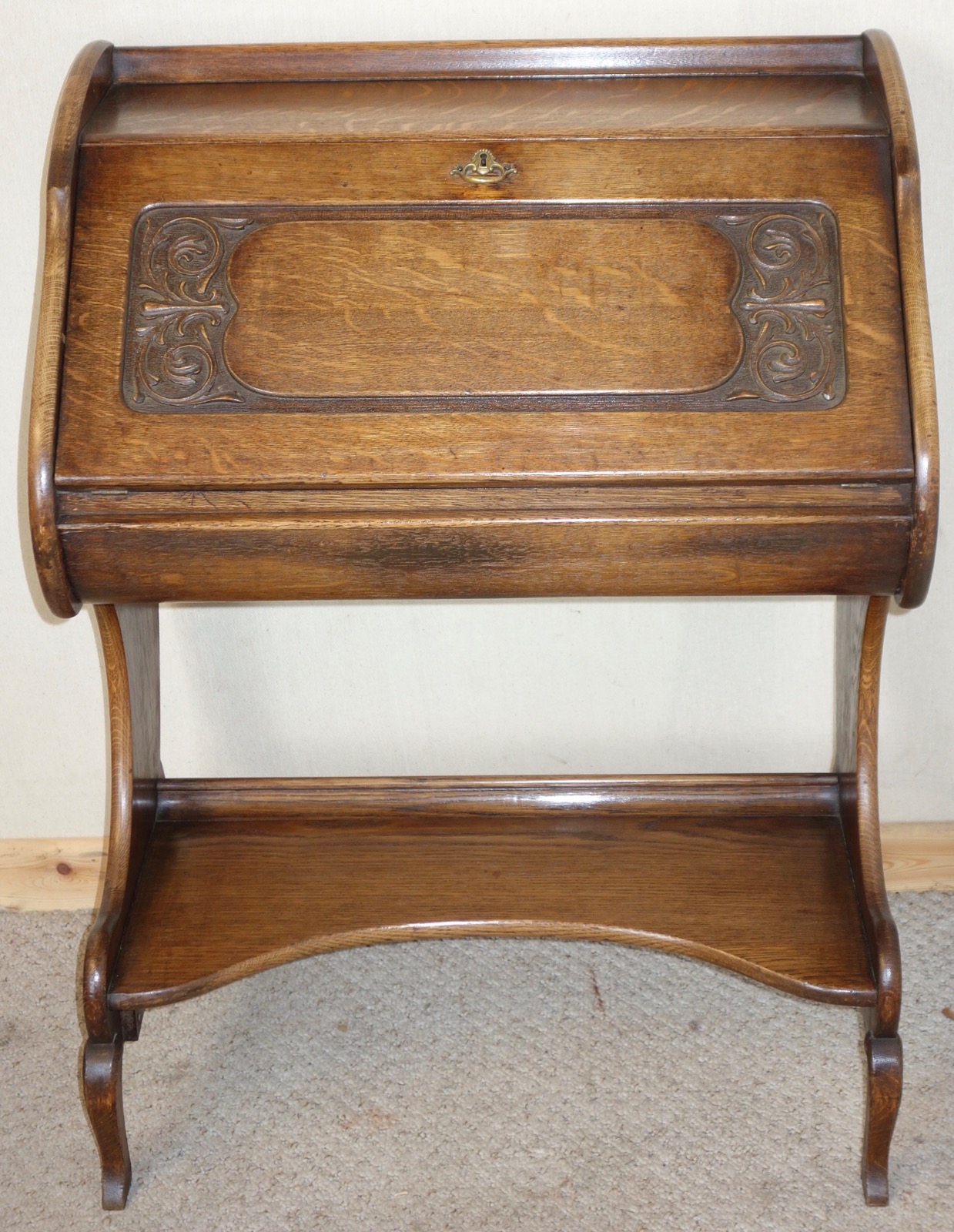 Carved Oak Bureau c.1910 (1 of 1) Carved Oak Bureau c.1910 (1 of 1)