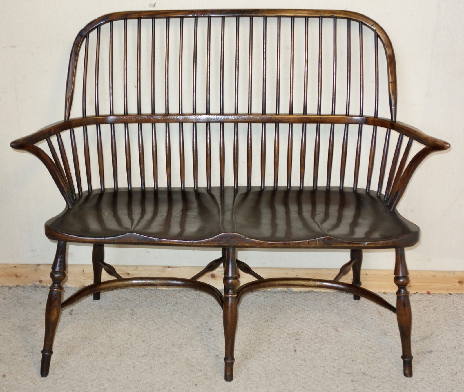 Chair-Back Two-Seater Oak & Elm Hall Seat Bench (1 of 1) Chair-Back Two-Seater Oak & Elm Hall Seat Bench (1 of 1)